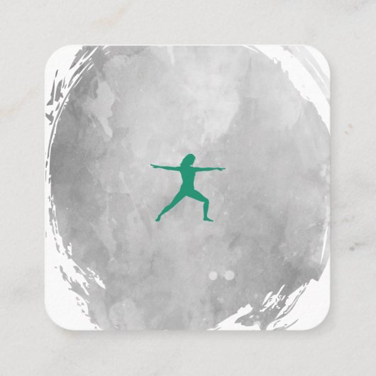 Waterverf geborsteld | Yoga Studio | Instructeur Vierkante Visitekaartje (Achterkant)