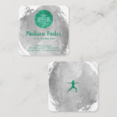 Waterverf geborsteld | Yoga Studio | Instructeur Vierkante Visitekaartje (Voorkant / Achterkant)