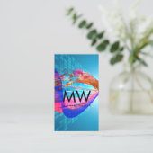 Waterverf geborstelde futuristische achtergrond visitekaartje (Staand voorkant)