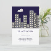 Waterverf gebouwen in beweging aankondiging (Staand voorkant)