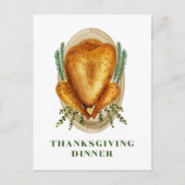 Waterverf gebrand Thanksgiving Turkije Uitnodiging Briefkaart (Voorkant)