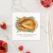 Waterverf gebrande kalkoen diner Thanksgiving Servet (Insitu)