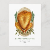 Waterverf gebrande kalkoen Happy Thanksgiving Feestdagenkaart (Voorkant)