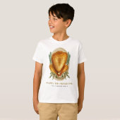 Waterverf gebrande kalkoen Happy Thanksgiving T-shirt (Voorkant volledig)