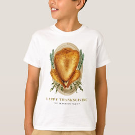 Waterverf gebrande kalkoen Happy Thanksgiving T-shirt