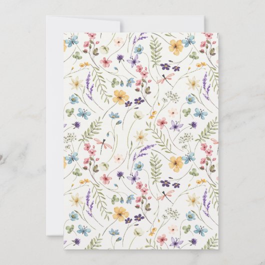 Waterverf Gebroken Wit Floral Chic Afstuderen Kaart (Achterkant)