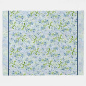 Waterverf Gedekte Plumbago-bloemen op pastels Fleece Deken (Voorkant (Horizontaal))