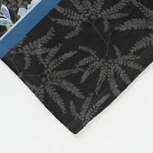 Waterverf Gedekte Plumbago-bloemen op zwart Fleece Deken (Hoek)