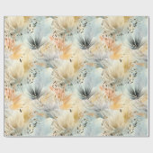 Waterverf Gedempt Blauw Perzik Geel Beige Spring Cadeaupapier (Vlak)