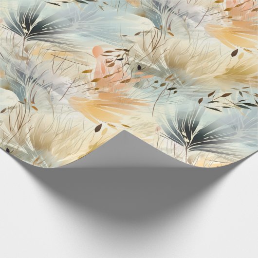 Waterverf Gedempt Blauw Perzik Geel Beige Spring Cadeaupapier (Hoek)