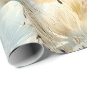 Waterverf Gedempt Blauw Perzik Geel Beige Spring Cadeaupapier (Rol Hoek)