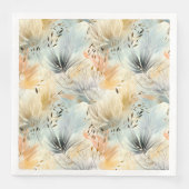 Waterverf Gedempt Blauw Perzik Geel Beige Spring Servet (Voorkant)