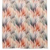 Waterverf gedempt pastel bladpatroonveer douchegordijn (Voorkant)