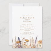 Waterverf Gedroogd Bloemen Neutraal Vrijgezellenfe Kaart (Voorkant)