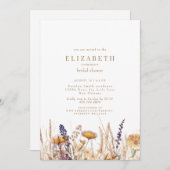 Waterverf Gedroogd Bloemen Neutraal Vrijgezellenfe Kaart (Voorkant / Achterkant)