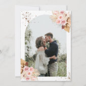 Waterverf Gedroogde Floral Glitter Photo Wedding Kaart (Achterkant)