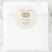 Waterverf Gedroogde Limoen-plakjes Ronde Sticker (Tas)