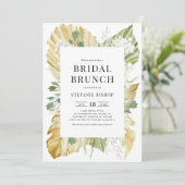Waterverf Gedroogde Palm Leaves Summer Bridal Brun Kaart (Staand voorkant)