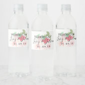 Waterverf Gedrukte Florals Romantic Wedding Waterfles Etiket (Flessen)