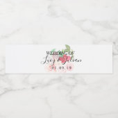 Waterverf Gedrukte Florals Romantic Wedding Waterfles Etiket (Enkel label)