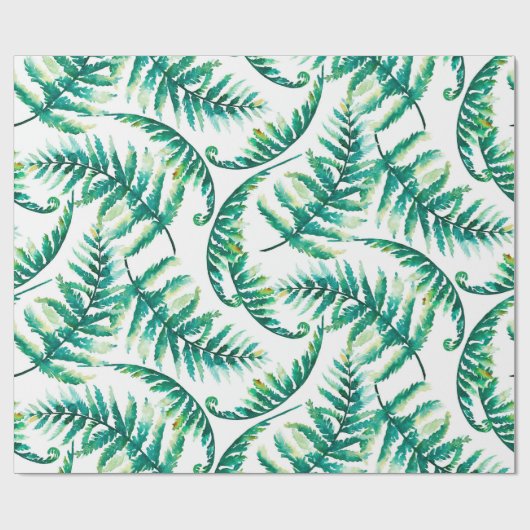 Waterverf geeft een botanisch patroon cadeaupapier (Vlak)