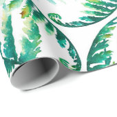 Waterverf geeft een botanisch patroon cadeaupapier (Rol Hoek)