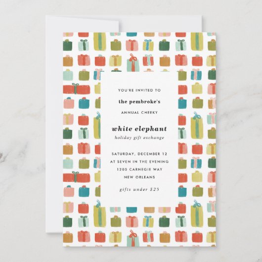 Waterverf geeft kerstcadeautjes kaart (Voorkant)