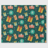 Waterverf geeft kerstcadeautjes voor ompakken cadeaupapier (Vlak)