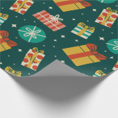 Waterverf geeft kerstcadeautjes voor ompakken cadeaupapier (Hoek)