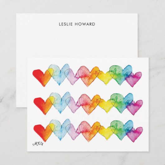 Waterverf geeft kleurrijke handtekeningen (Voorkant / Achterkant)