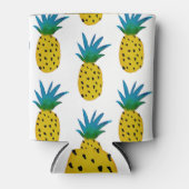 Waterverf geel ananaspatroon blikjeskoeler (Voorkant)