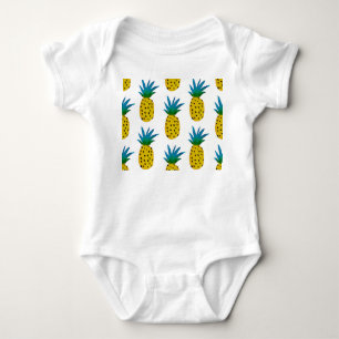 Waterverf geel ananaspatroon romper