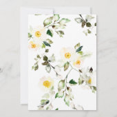 Waterverf Geel Anemone Bloemen Bruidsbrunch Kaart (Achterkant)