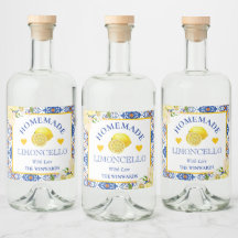 Waterverf Geel & Blauw Thuisgemaakte Limoncello