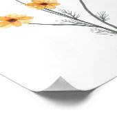 Waterverf Geel Bloem Kosmos Kwekerij Decor Poster (Hoek)