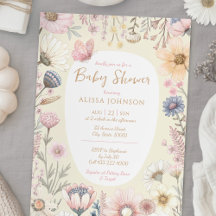 Waterverf Geel Bloemen Baby shower