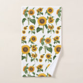 Waterverf Geel Bloemen Botanisch gebladerte Bad Handdoek (Handdoek)