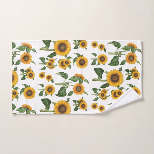 Waterverf Geel Bloemen Botanisch gebladerte Bad Handdoek (Handdoek)