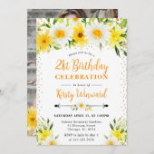 Waterverf Geel Bloemen & Daisies 21e Verjaardag Kaart (Voorkant / Achterkant)