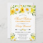 Waterverf Geel Bloemen & Daisies Foto Zoet 16 Kaart (Voorkant)