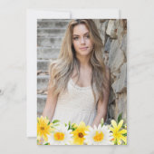 Waterverf Geel Bloemen & Daisies Foto Zoet 16 Kaart (Achterkant)