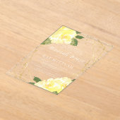 Waterverf Geel Bloemen Gouden Vleermuis Mitzvah Acryl Uitnodigingen (Laagn)