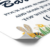 Waterverf Geel Bloemen Honny Bee Mom-osa Bar Poster (Hoek)