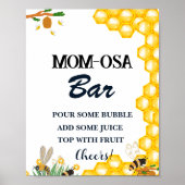 Waterverf Geel Bloemen Honny Bee Mom-osa Bar Poster (Voorkant)
