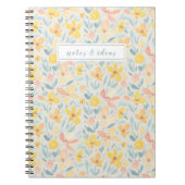 Waterverf Geel Bloemmotief Notitieboek (Voorkant)