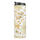  Waterverf geel bruin bloemmotief Thermosbeker (Geroteerd rechts)