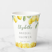 Waterverf Geel Citroen Bruiloftsshower Papieren Bekers (Voorkant)