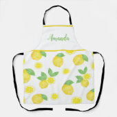 Waterverf geel citroenpatroon gepersonaliseerd schort (Voorkant)