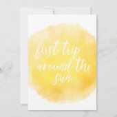 Waterverf Geel eerste reis rond de zon Kaart (Achterkant)