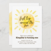 Waterverf Geel eerste reis rond de zon Kaart (Voorkant / Achterkant)